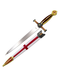 Dagger medieval Templar Cross Red, finish red