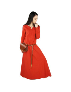 Viking woman dress model Lina, red 2