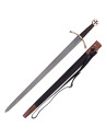 Crusader sword with leather scabbard