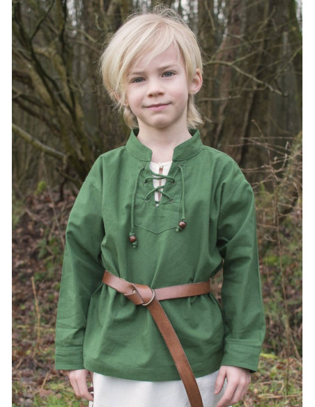 Green medieval shirt for boy, Colin Green medieval shirt for boy, Colin