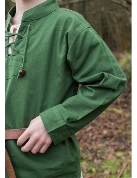 Green medieval shirt for boy, Colin Green medieval shirt for boy, Colin