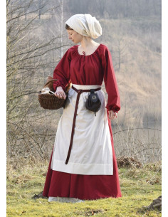 Medieval cotton apron, dark brown 2