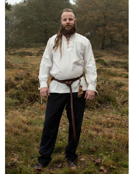 Natural white medieval shirt with...