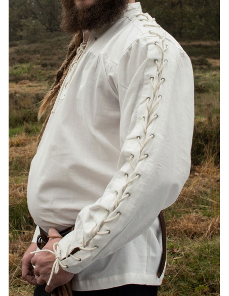 Natural white medieval shirt with...
