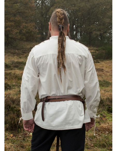 Natural white medieval shirt with...