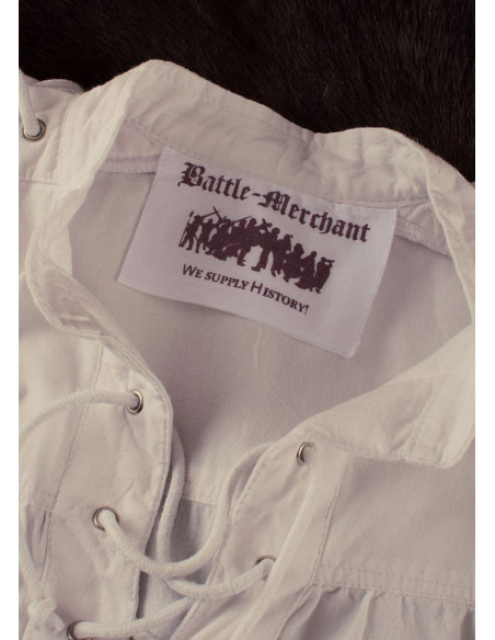 Natural white medieval shirt with...