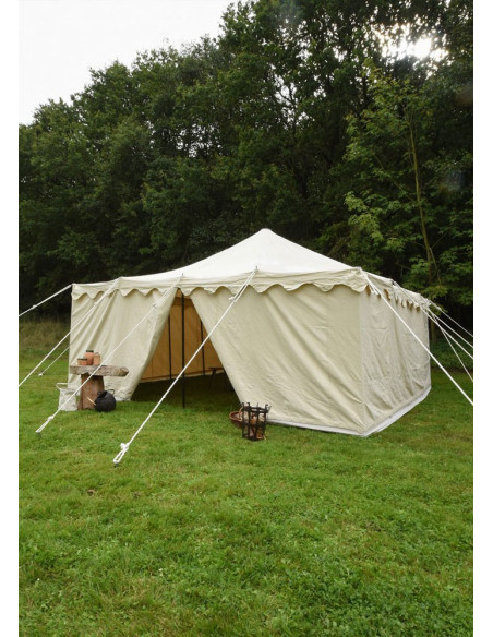 Medieval tent 5 x 5 m, natural white...
