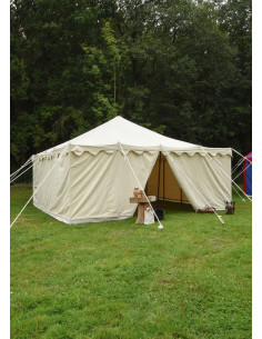 Medieval tent Herold 6 x 6 m. natural white cotton