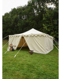 Medieval tent Herold 6 x 6 m. natural white cotton 2