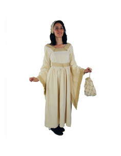 Medieval noble dress Anne Boleyn, natural white