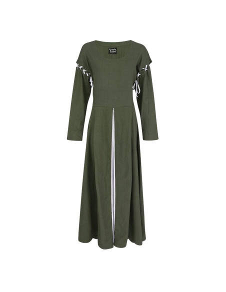 Green-white medieval dress model Larina