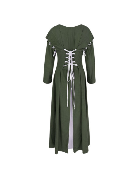 Green-white medieval dress model Larina