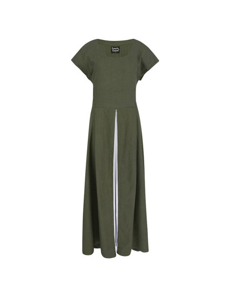 Green-white medieval dress model Larina