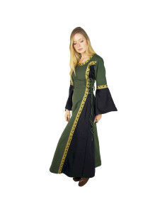Medieval dress woman model Sophie, Green-Black 2
