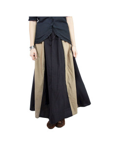 Medieval skirt Diana model, black-light brown