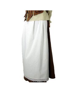 Medieval apron model Jade, white color