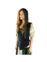 Medieval crespina woman model Alex, green and natural white