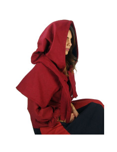 Gugel medieval wool model Anita, red