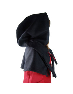 Gugel medieval wool model Anita, black