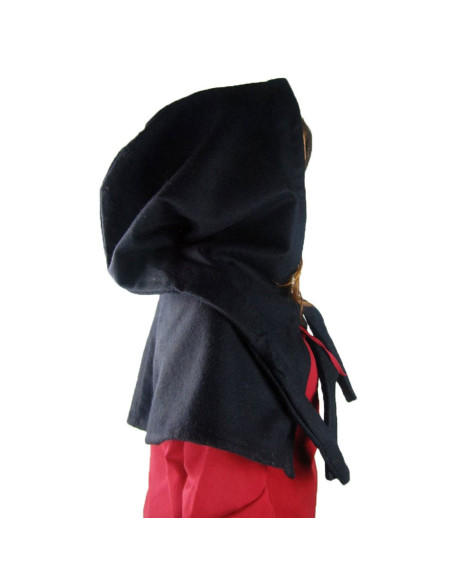 Gugel medieval wool model Anita, black Gugel medieval wool model Anita, black