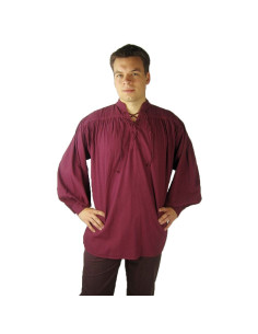 Friedrich medieval shirt with ties, wine color