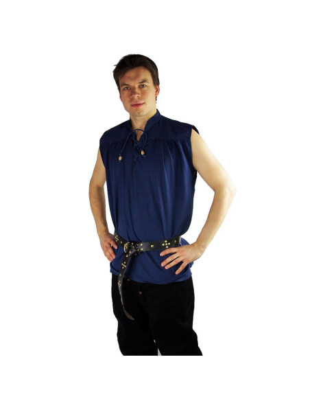 Sleeveless blue medieval shirt, Louis...