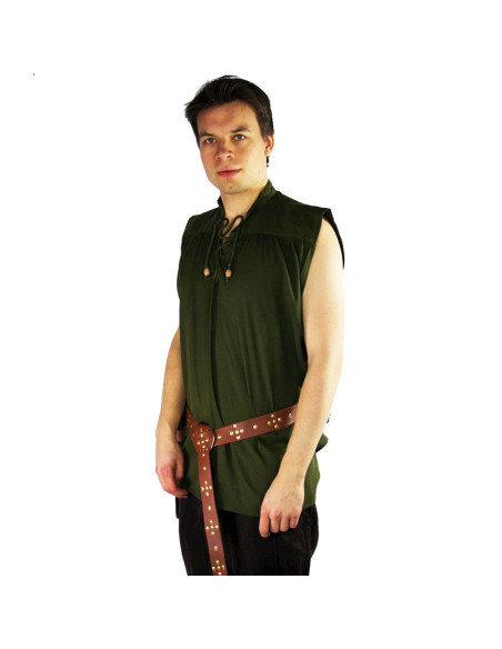 Sleeveless green medieval shirt,...