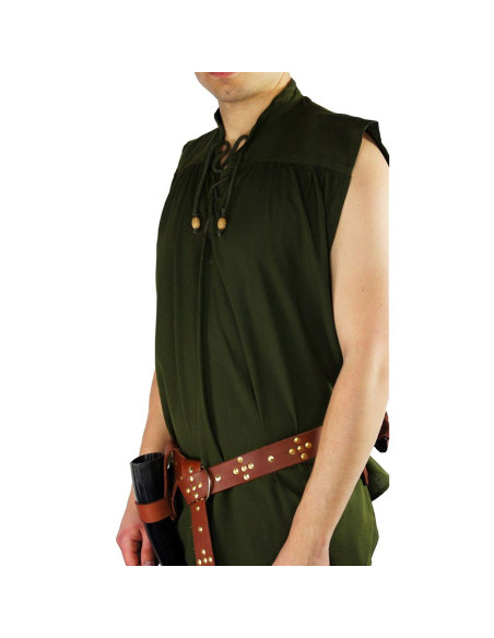 Sleeveless green medieval shirt,...