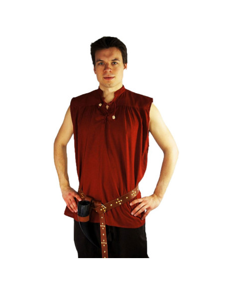 Sleeveless red medieval shirt, Louis... Sleeveless red medieval shirt, Louis...