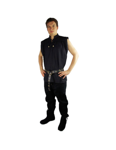 Sleeveless black medieval shirt,... Sleeveless black medieval shirt,...