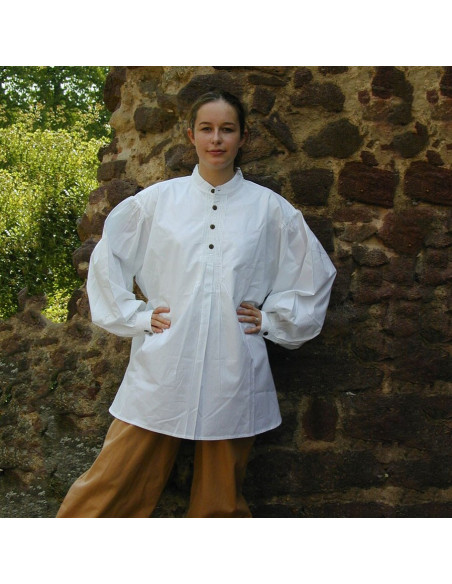 Oswald wide medieval shirt, white color