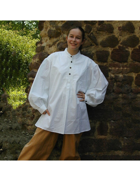 Oswald wide medieval shirt, white color