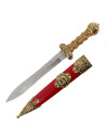 Roman dagger with red scabbard
