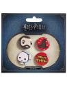Set of 4 badges, Hagrid, Hat, Dobby and Harry Potter
