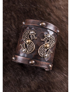 Viking Double Dragon Leather Bracelet 2