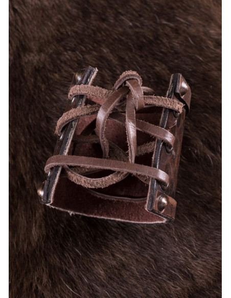 Viking Double Dragon Leather Bracelet
