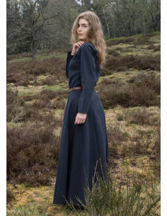 Afra Long Viking Dress, Dark Blue