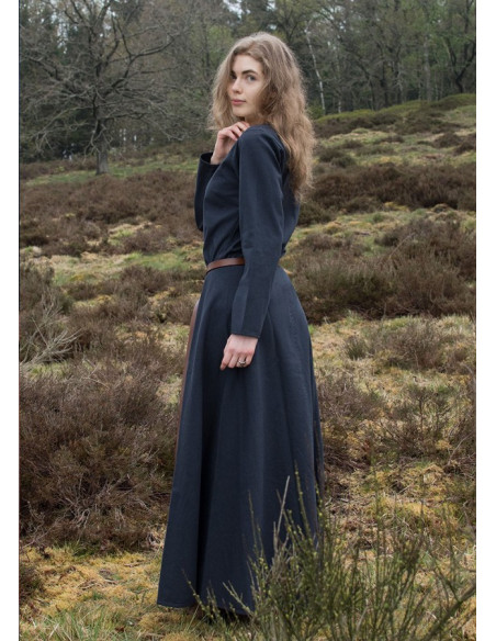 Afra Long Viking Dress, Dark Blue