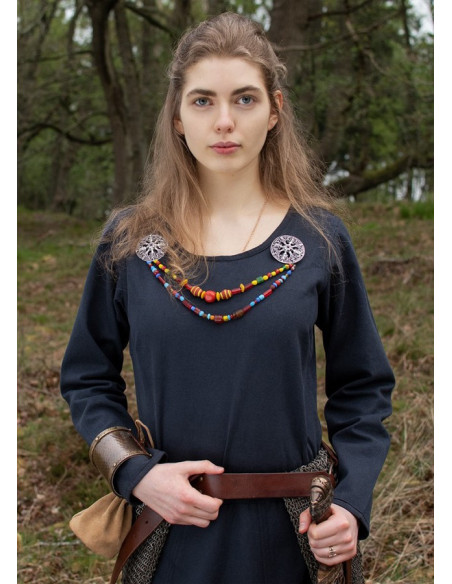 Afra Long Viking Dress, Dark Blue