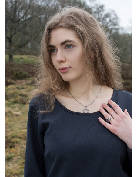 Afra Long Viking Dress, Dark Blue