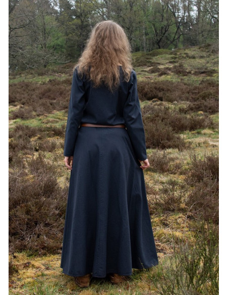 Afra Long Viking Dress, Dark Blue