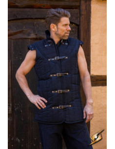Sleeveless medieval warrior gambeson, black