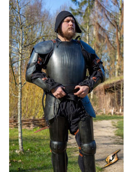 Full armor of medieval soldier, black...