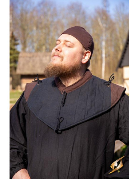 Padded medieval gorget, black-brown