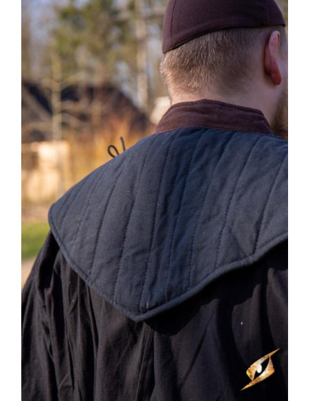 Padded medieval gorget, black-brown