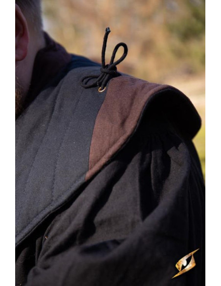 Padded medieval gorget, black-brown