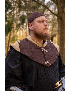 Padded medieval gorget, brown-light brown