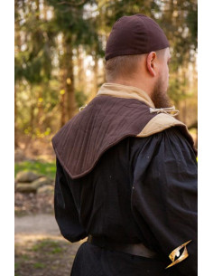 Padded medieval gorget, brown-light brown 2