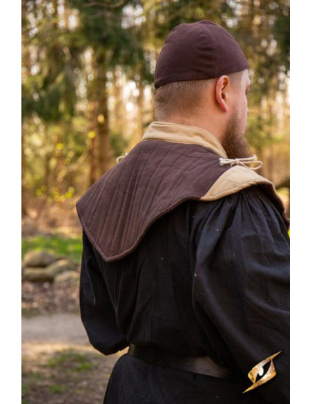 Padded medieval gorget, brown-light...