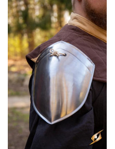 Simple medieval shoulder pads of Squire, polished finish